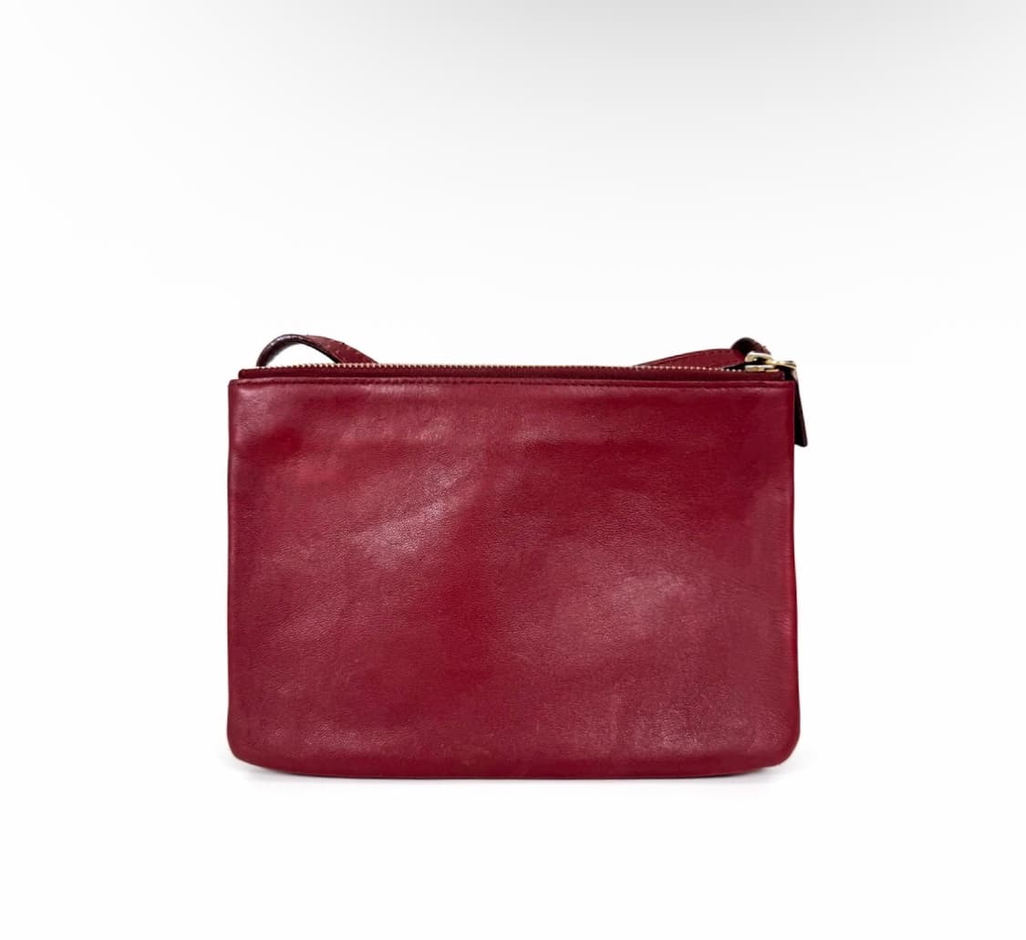 [M] 셀린느 여성 램스킨 폴디드 트리오 숄더 크로스백 미디움 버건디 상품이미지3