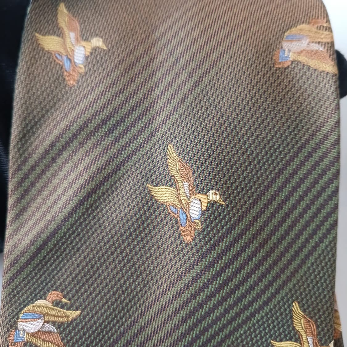 아쿠아스큐텀 실크 버드 자수 넥타이 10.1cm A등급 A18893
 상품이미지6