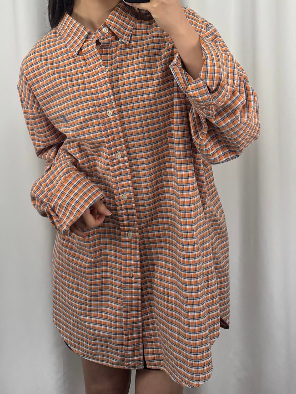 폴로 오렌지 체크 셔츠 상품이미지2