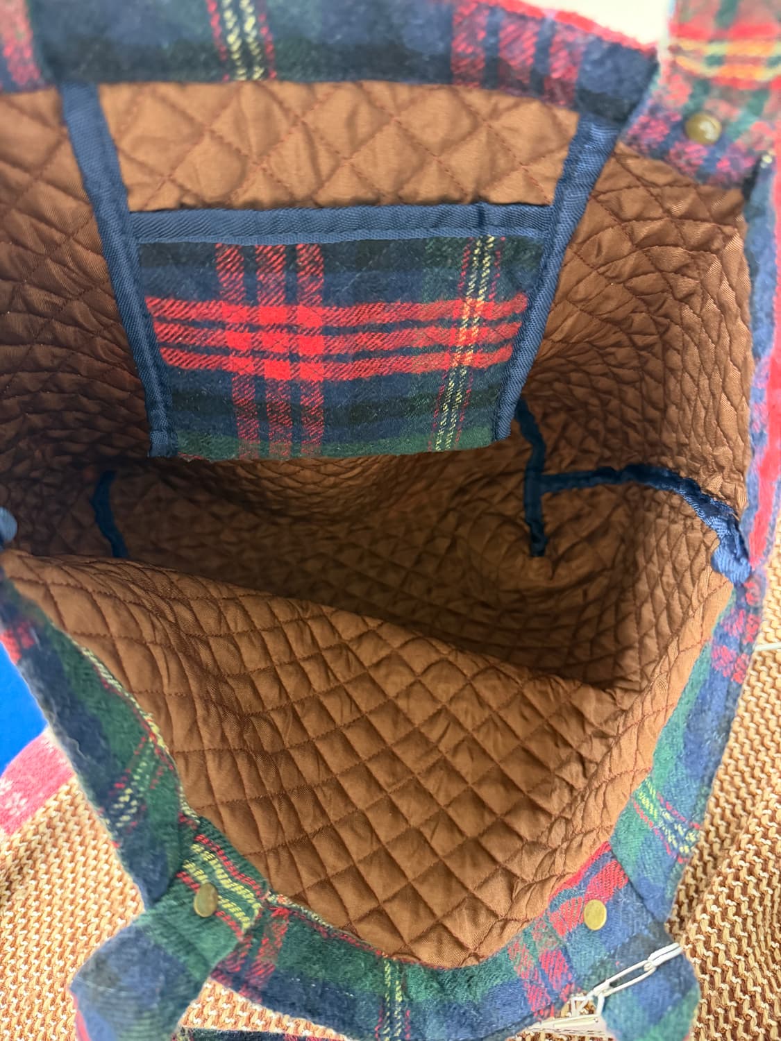 일본빈티지 타탄체크 겨울 토트백 상품이미지7