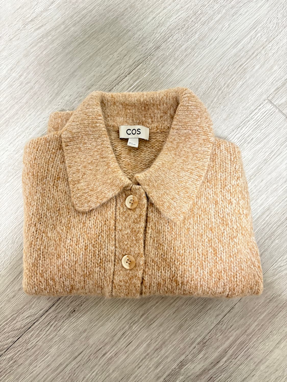 COS 쇼트 슬리브 니트 가디건 베이지 S 상품이미지3