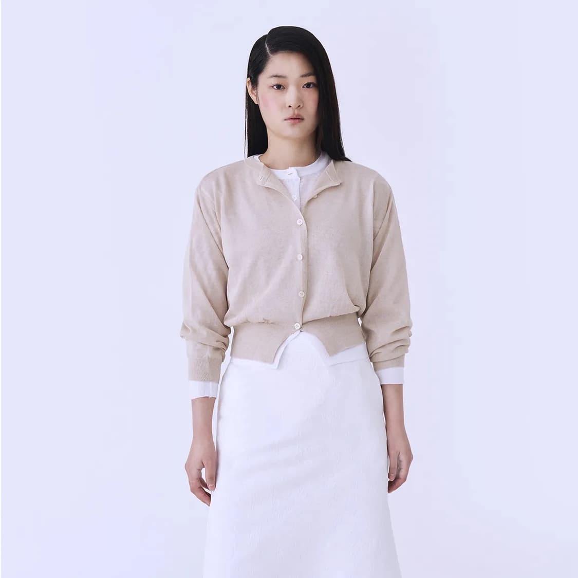 포코포스카 플레인 가디건 아이보리 상품이미지2