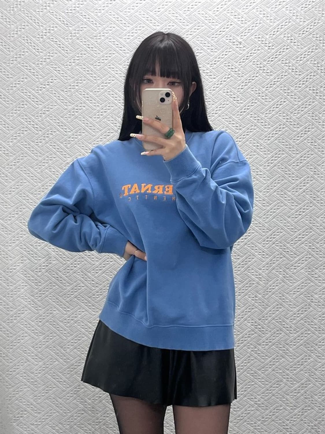 커버낫 올드스쿨 레트로 어센틱 오렌지블루 맨투맨 L C09955 상품이미지2