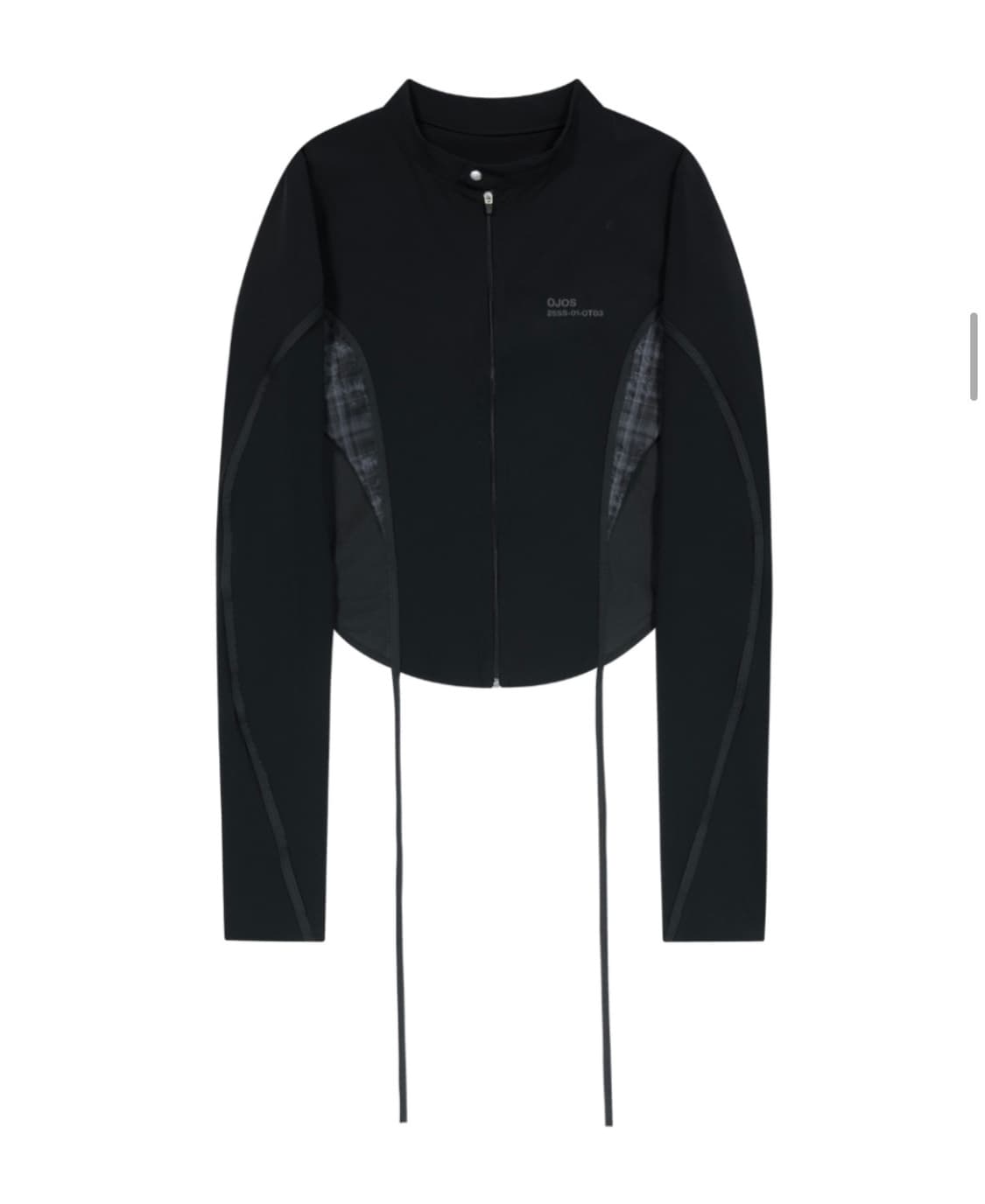 ojos Strap Trimming Pattern Jacket Black 상품이미지1