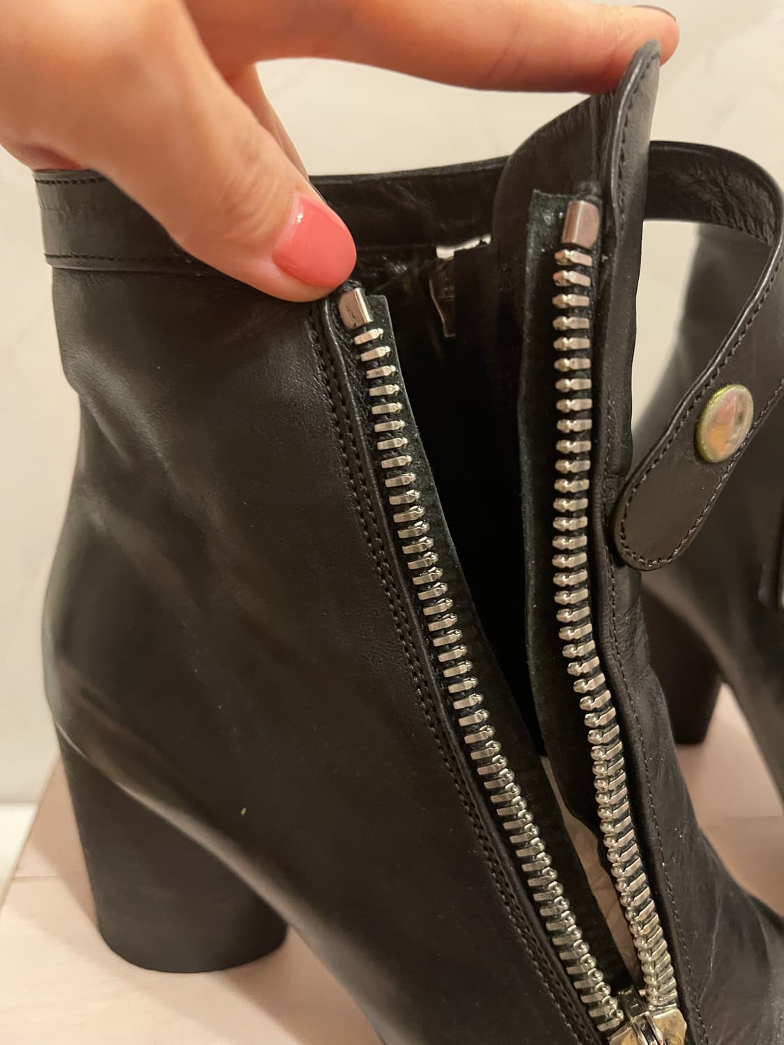 프리미아타(Premiata)지퍼 디테일 리얼 레더 앵클 부츠245 상품이미지5