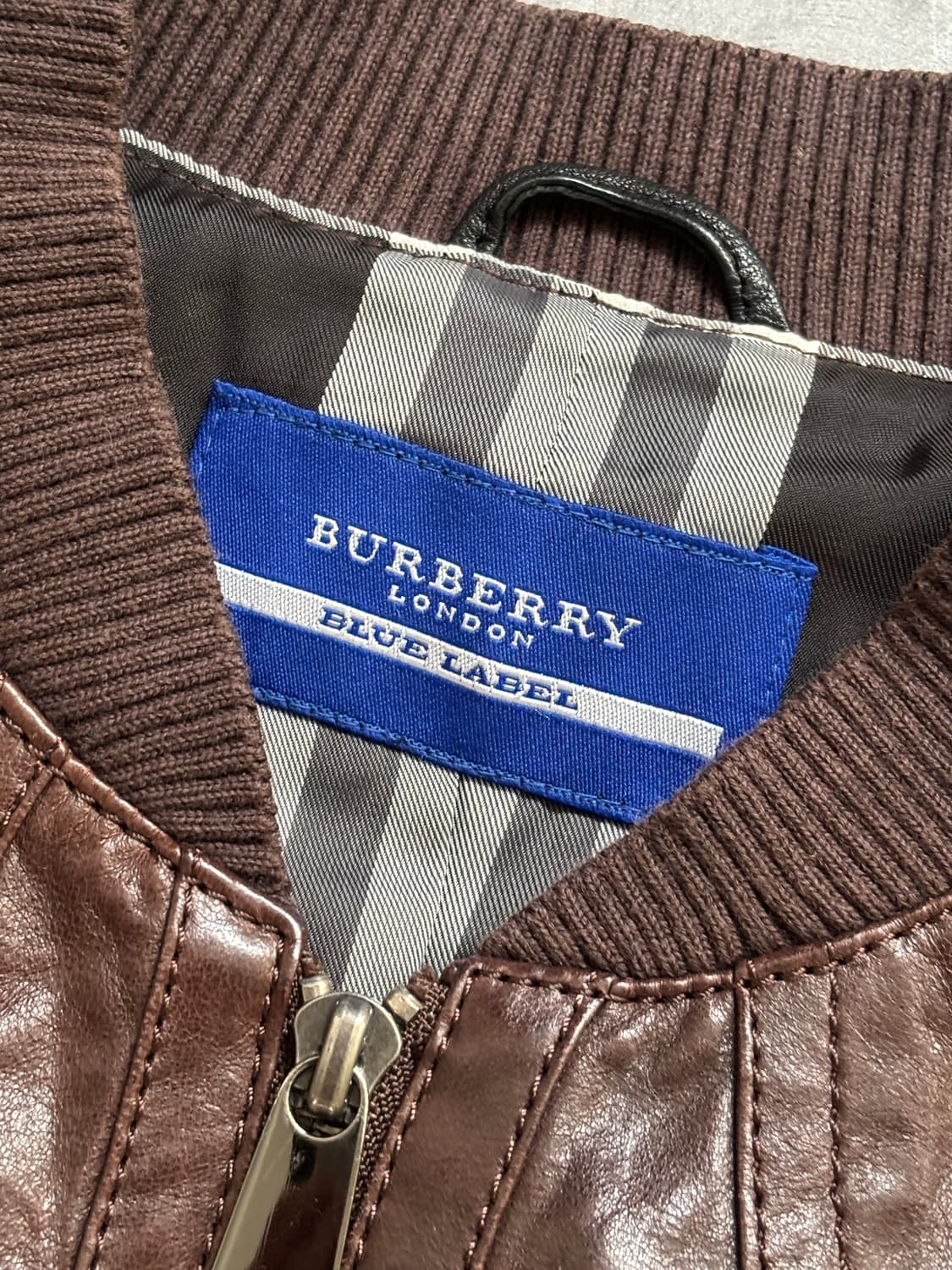 Burberry 버버리 블루라벨 브라운 레더 자켓 상품이미지3