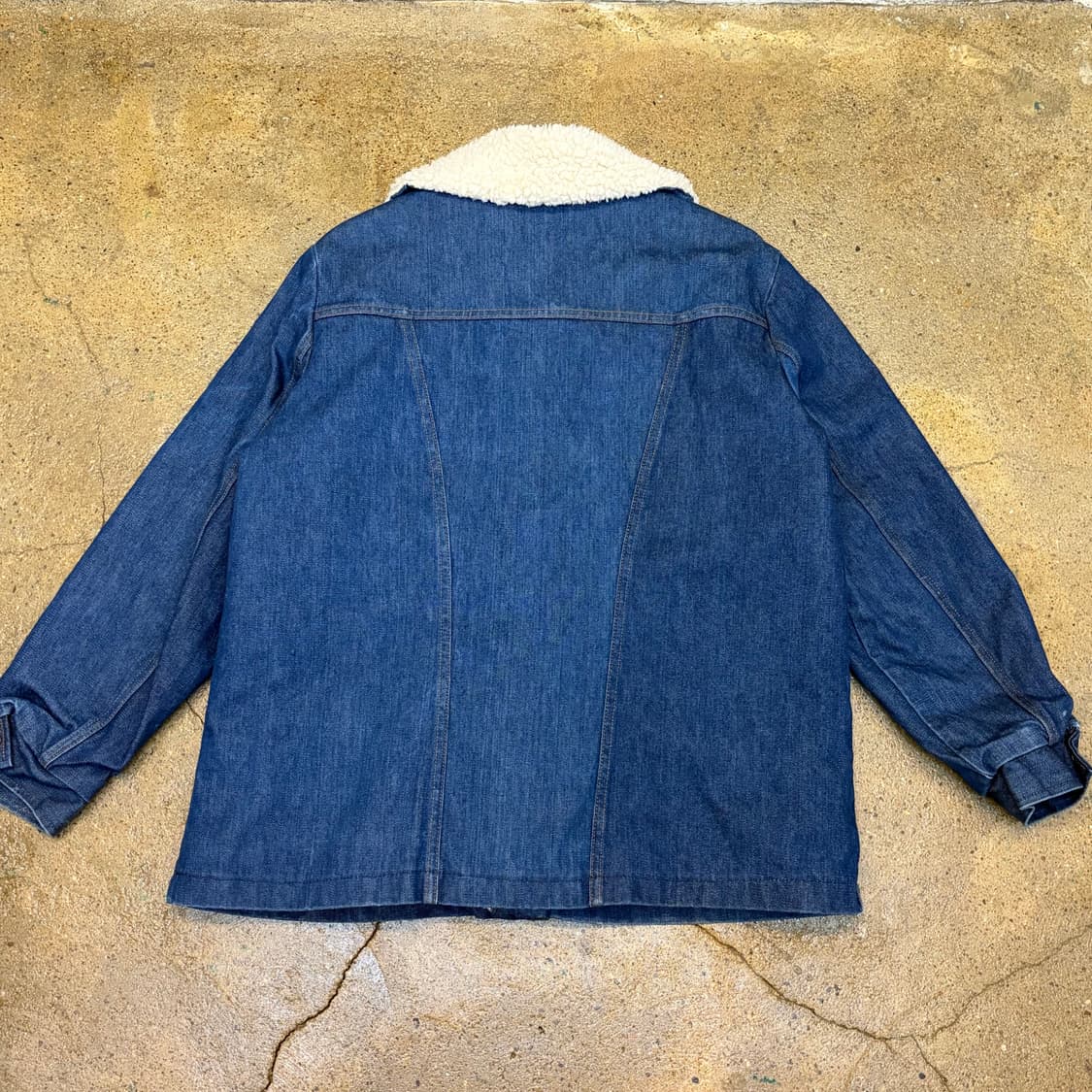 새상품급 90s Made in USA 랭글러 진청 쉐르파 양털 청자켓 상품이미지7