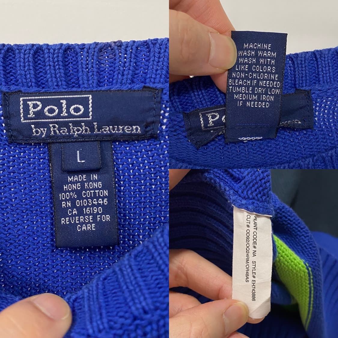 폴로 랄프로렌 배색 코튼 니트 상품이미지4