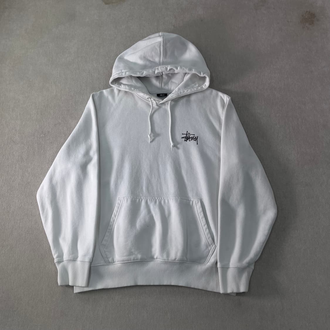 100 스투시 베이직 로고 화이트 후드티 상품이미지2