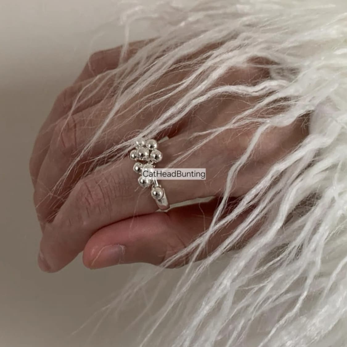 실버925 실버 볼 링 반지  [사이즈 조절 가능, 미착용] 상품이미지3