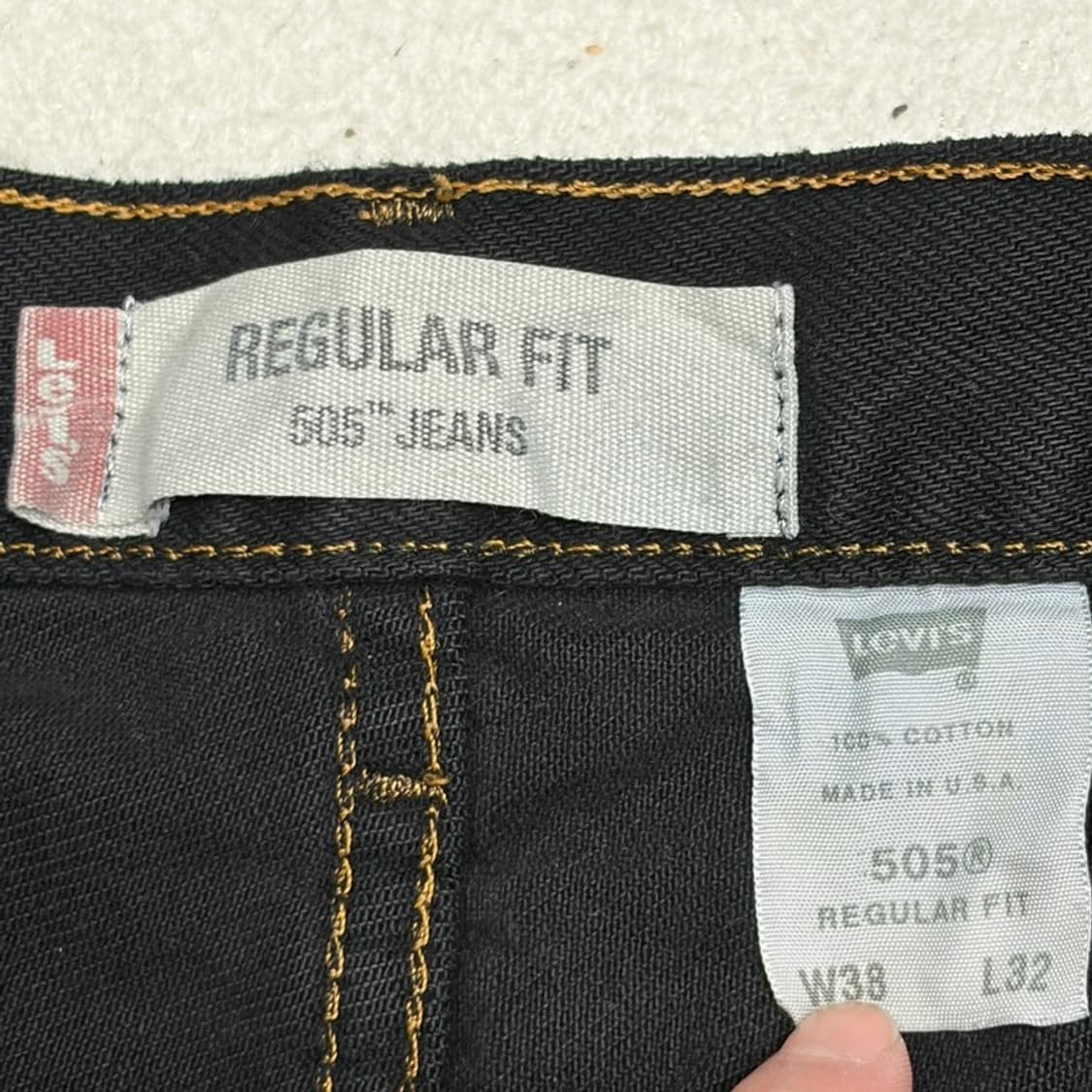LEVI'S 505 블랙 스티치 팬츠 38-32 상품이미지5