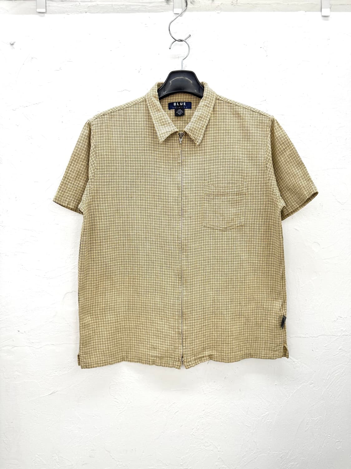 blue vacation 반팔 체크 집업 상품이미지1