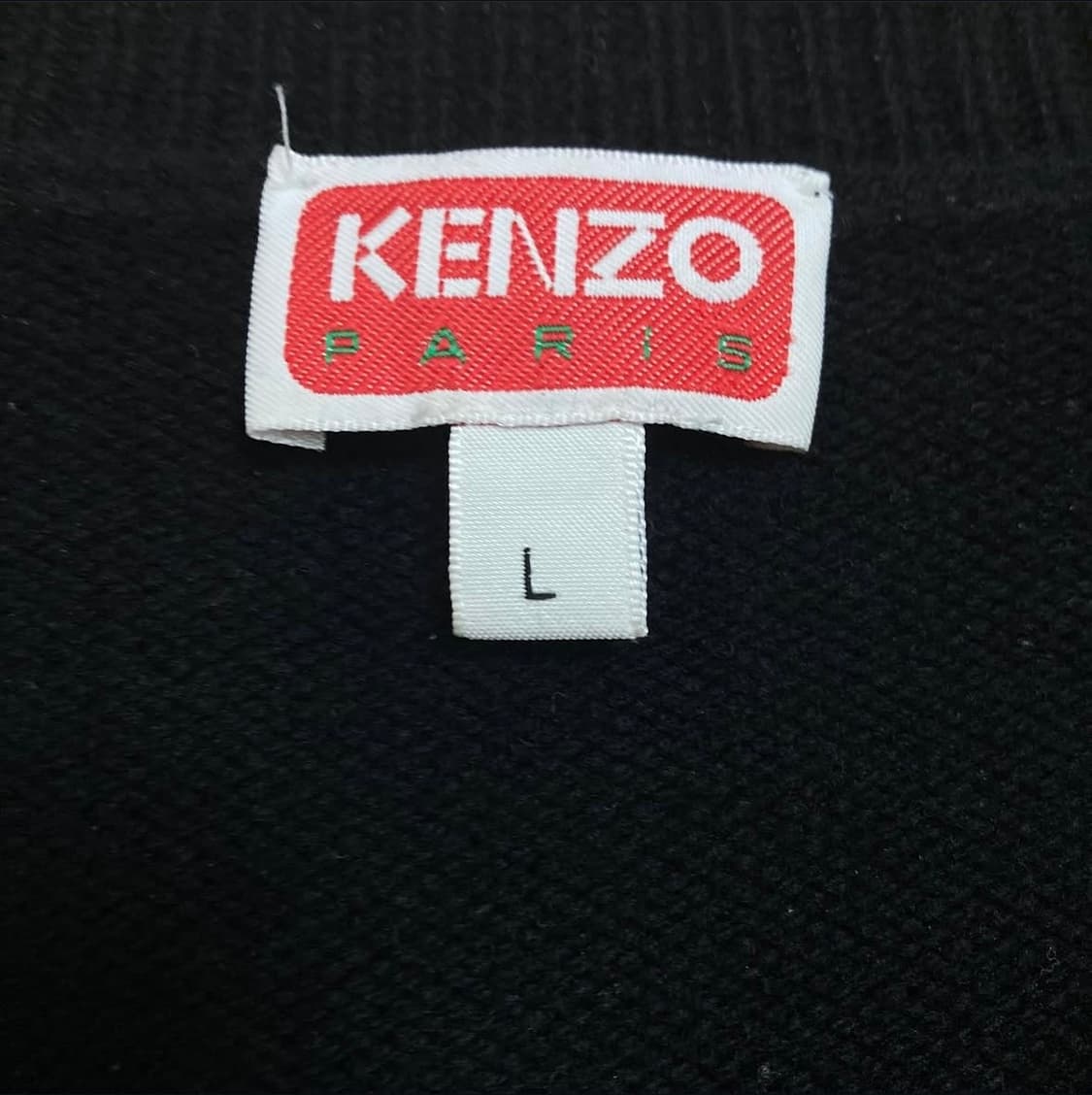 겐조 보케 플라워 패치 로고 블랙 울 니트 상품이미지4