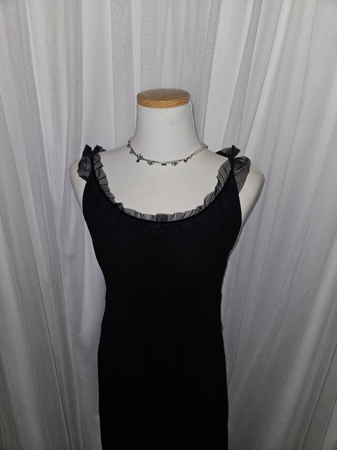 airy shower 블랙 히메 쉬폰 슬리브리스 드레스 상품이미지1