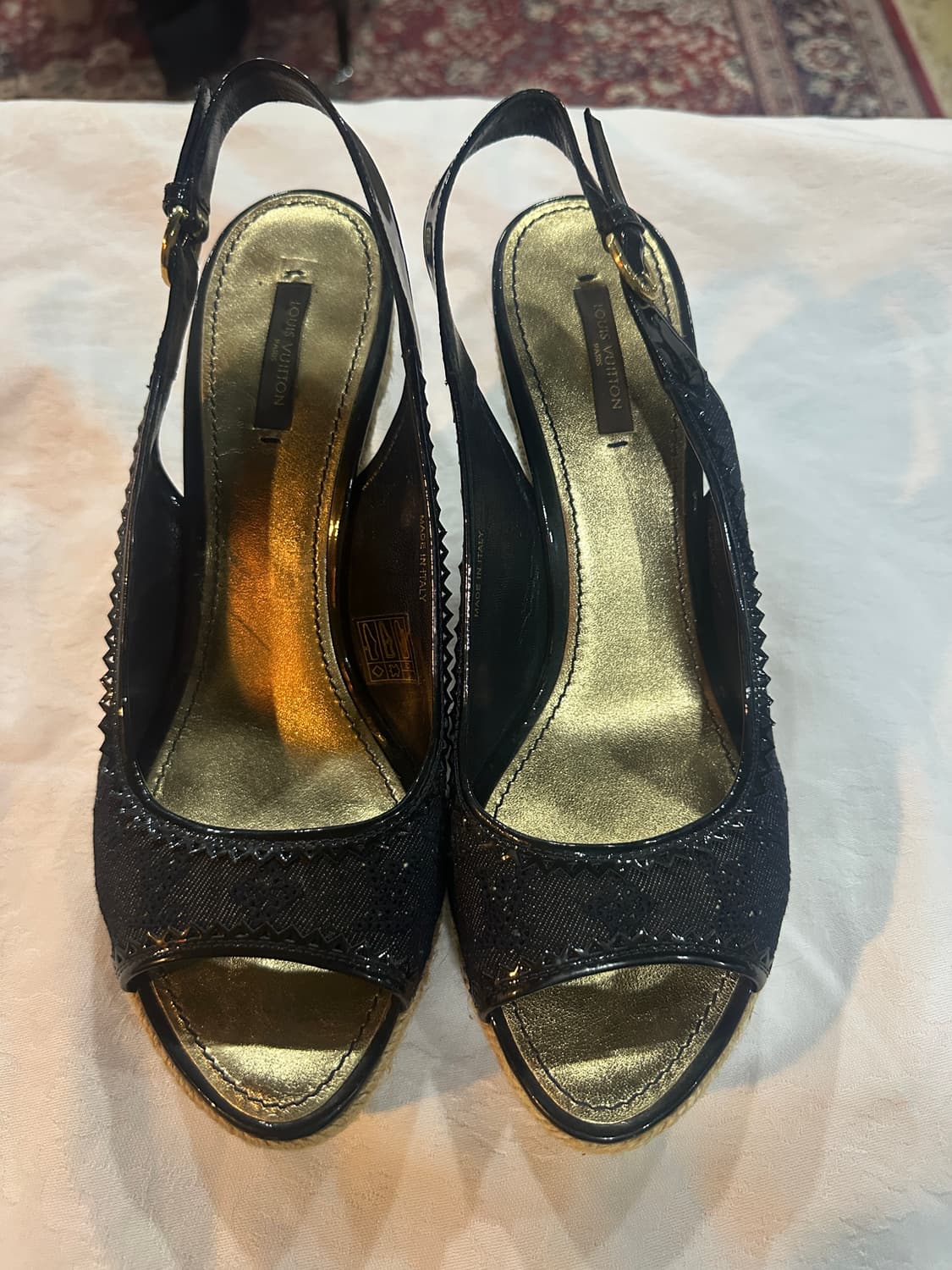 루이비통 블랙 페이던트 모노그램 오픈토39.5(250-255) 상품이미지2