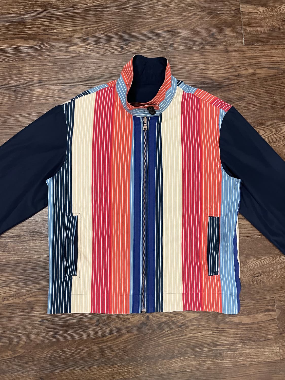 Faconnable 파쏘나블 바라쿠타 리버시블 해링턴 자켓 네이비 상품이미지3