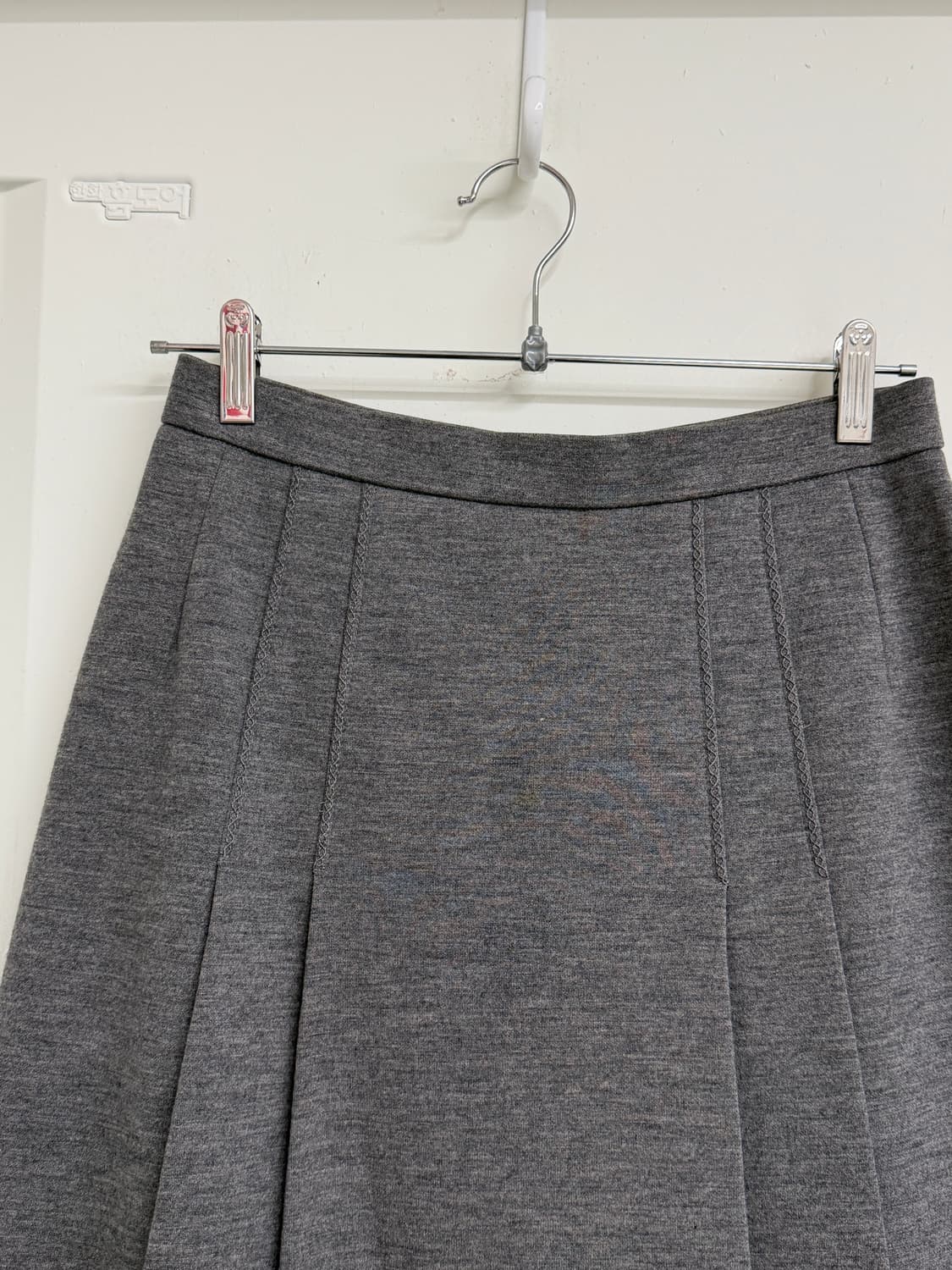 일본빈티지 그레이 핀턱 플리츠 미디스커트 상품이미지6