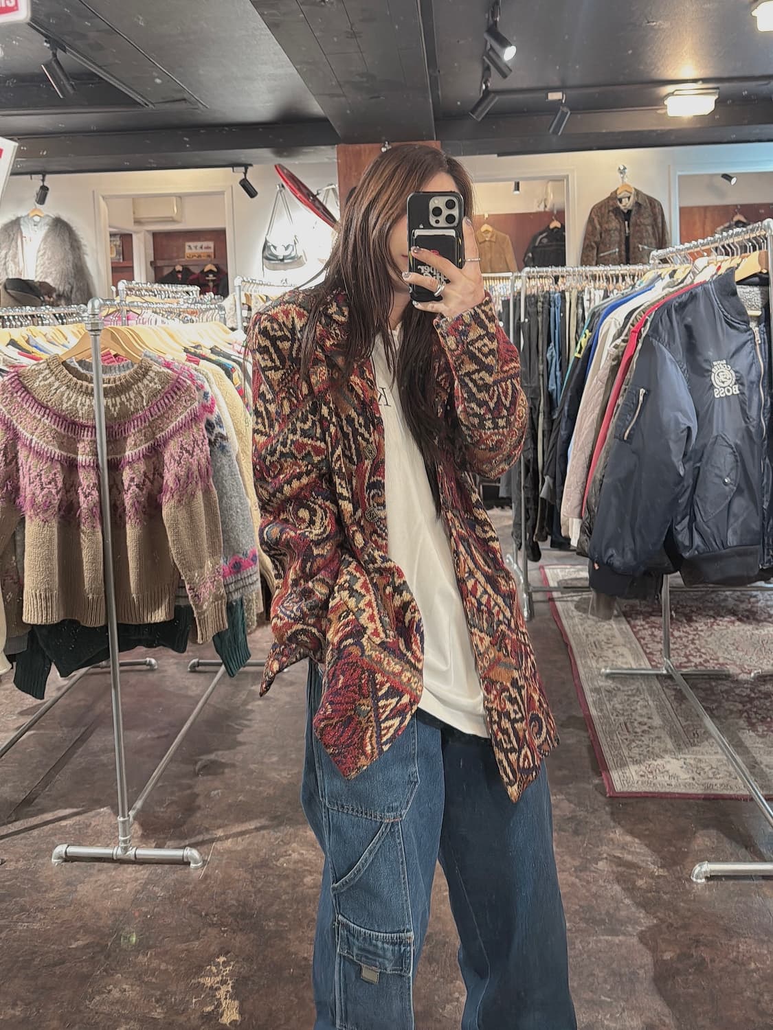 missoni 미쏘니 모헤어 패턴 금사 니트 가디건 자켓 M 상품이미지9