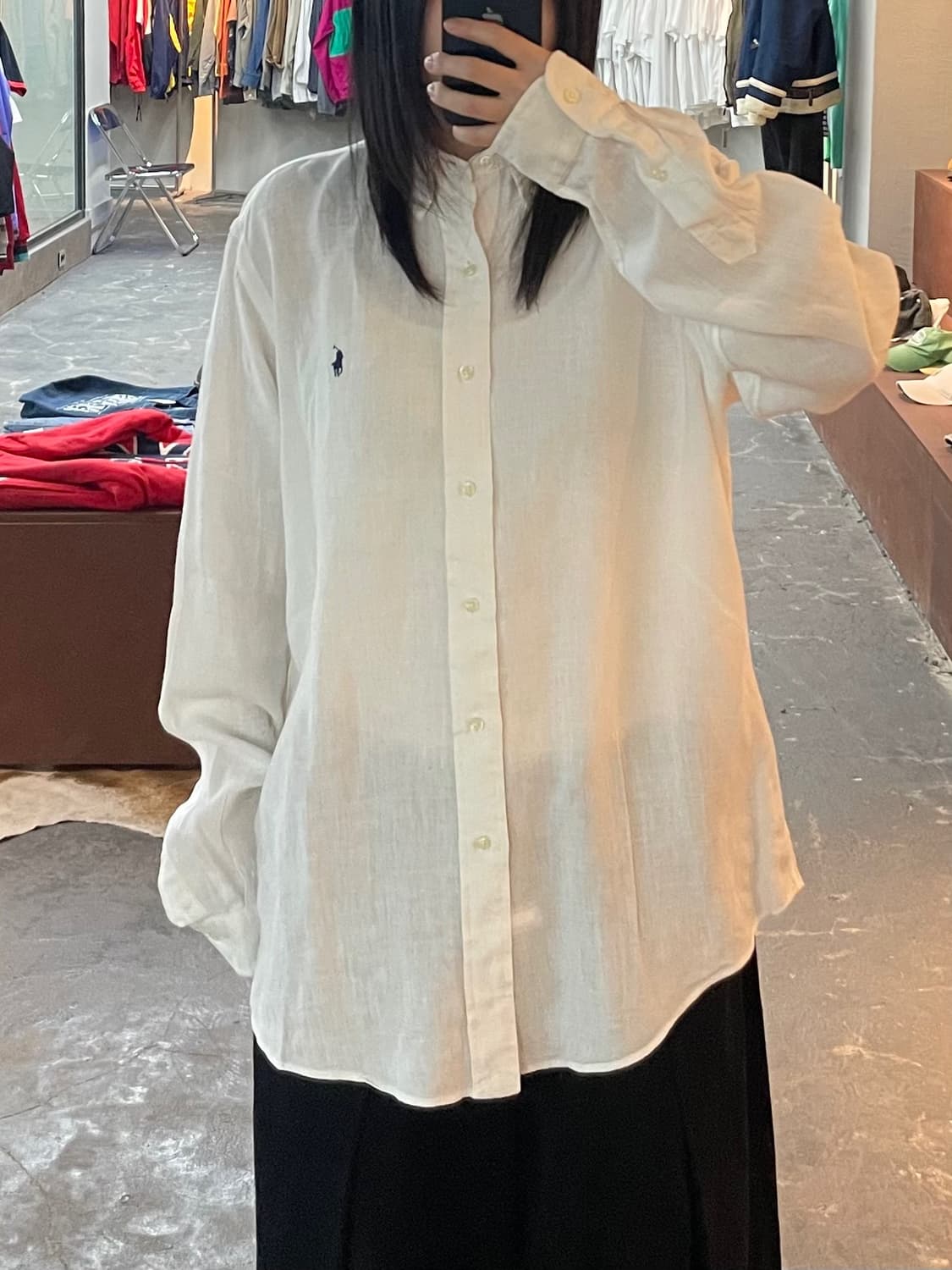 폴로 랄프로렌 화이트 린넨 셔츠 H2186 상품이미지1