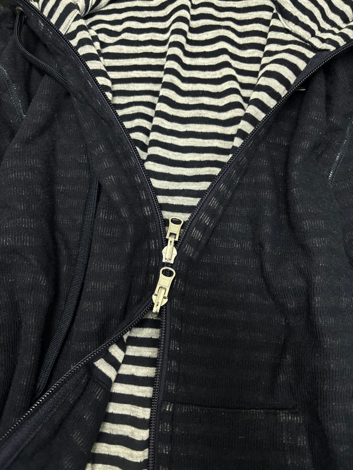 “Vintage” Navy&stipe reversible Hoodie 2 상품이미지7