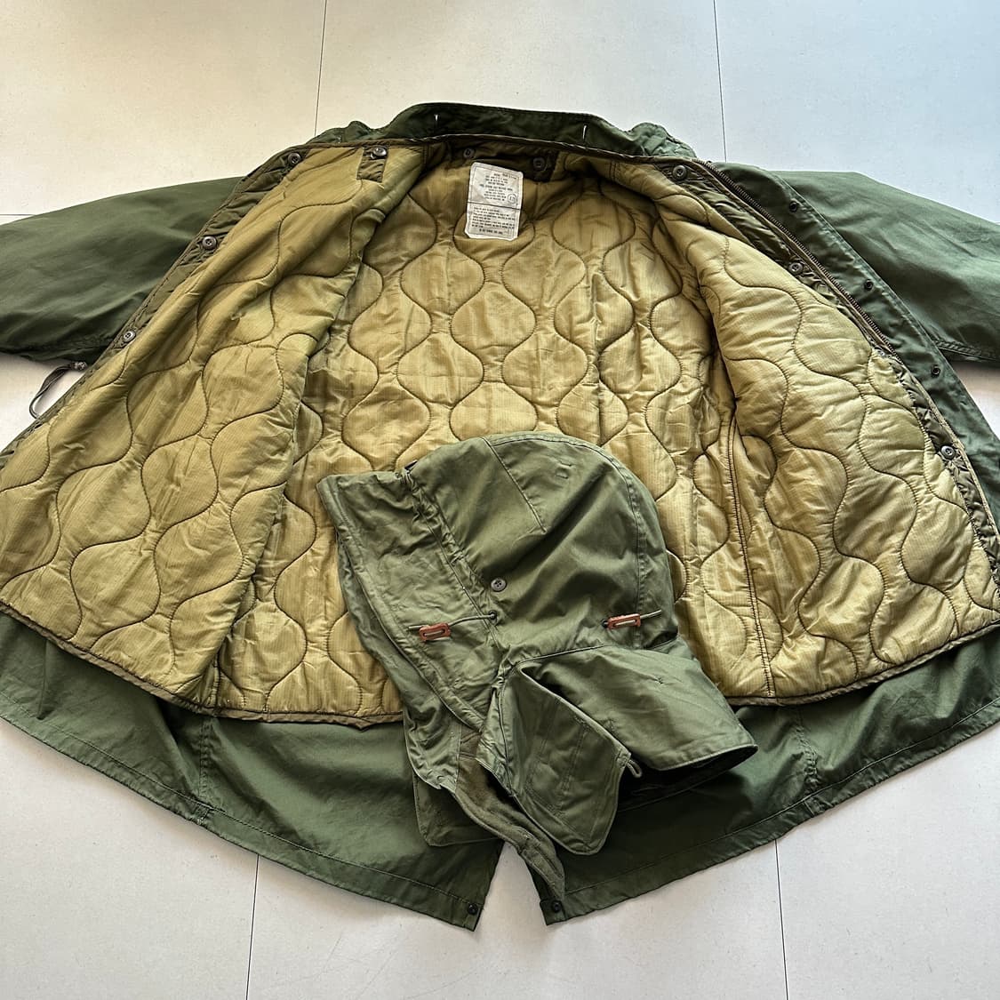 80s 미군 오리지널 M65 피쉬테일 파카 풀셋(내피,후드) M 상품이미지7