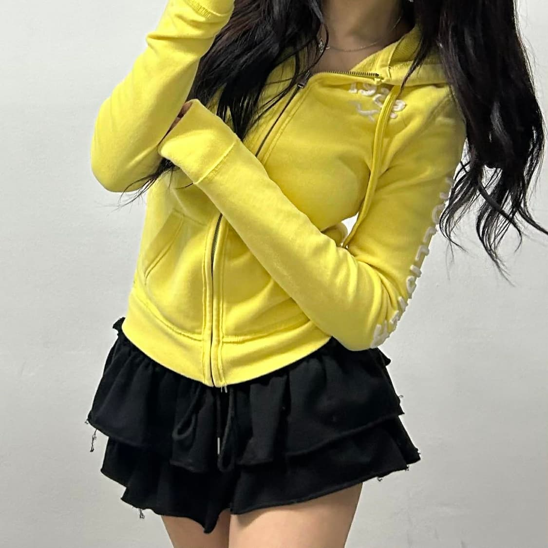 홀리스터 y2k 여리핏 대대장 작사 걸즈 후드집업 희귀져지(S) 상품이미지3