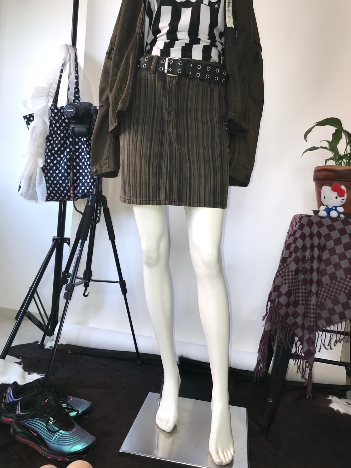 MSCHF Stripe Pattern Denim Mini Skirt 상품이미지8
