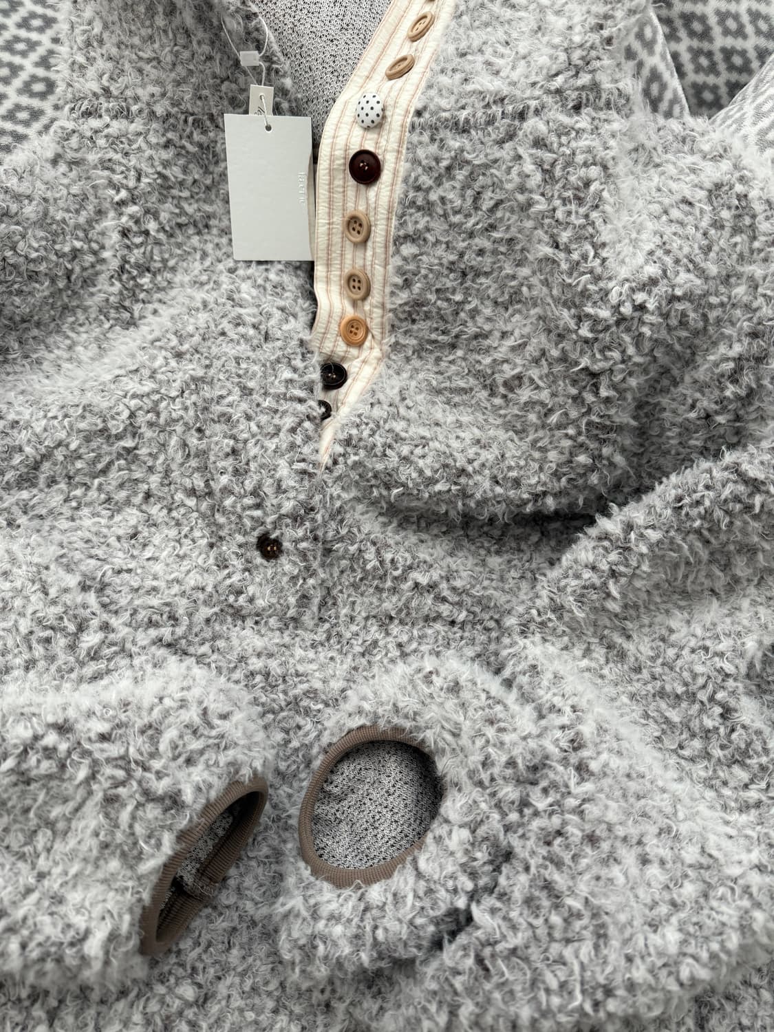 fluffy button fleece pullover(brown)판매 상품이미지4