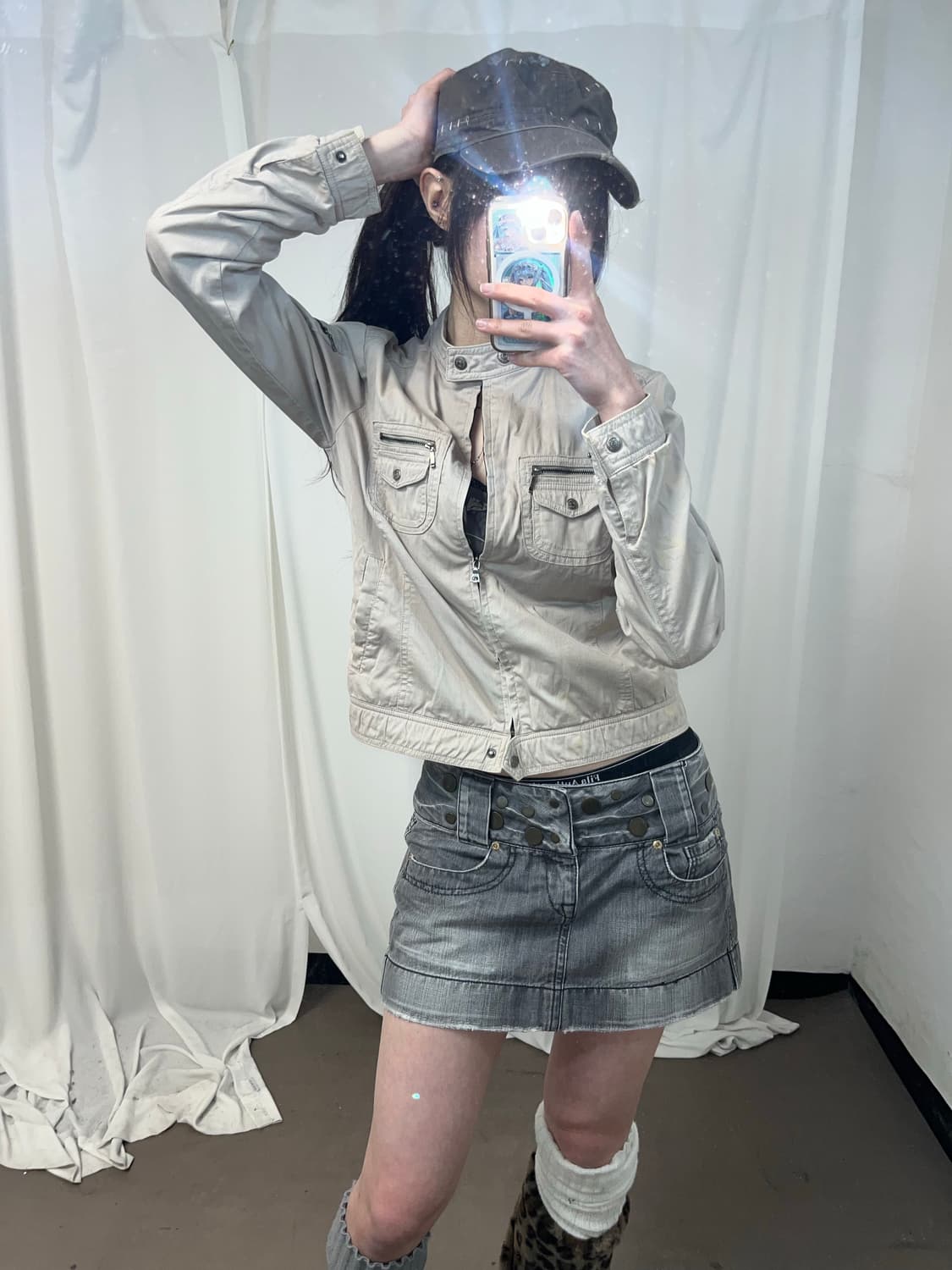 헬로키티 베이지 그런지 유틸리티 자켓 상품이미지6