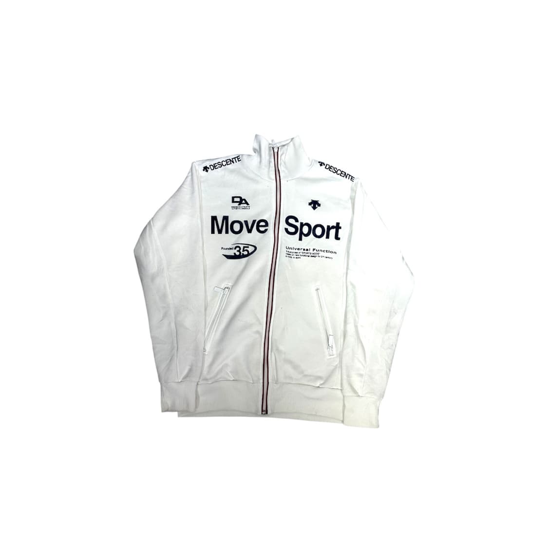 데상트 화이트 빅 로고 스펠아웃 올드스쿨 트랙탑 져지 M 상품이미지5