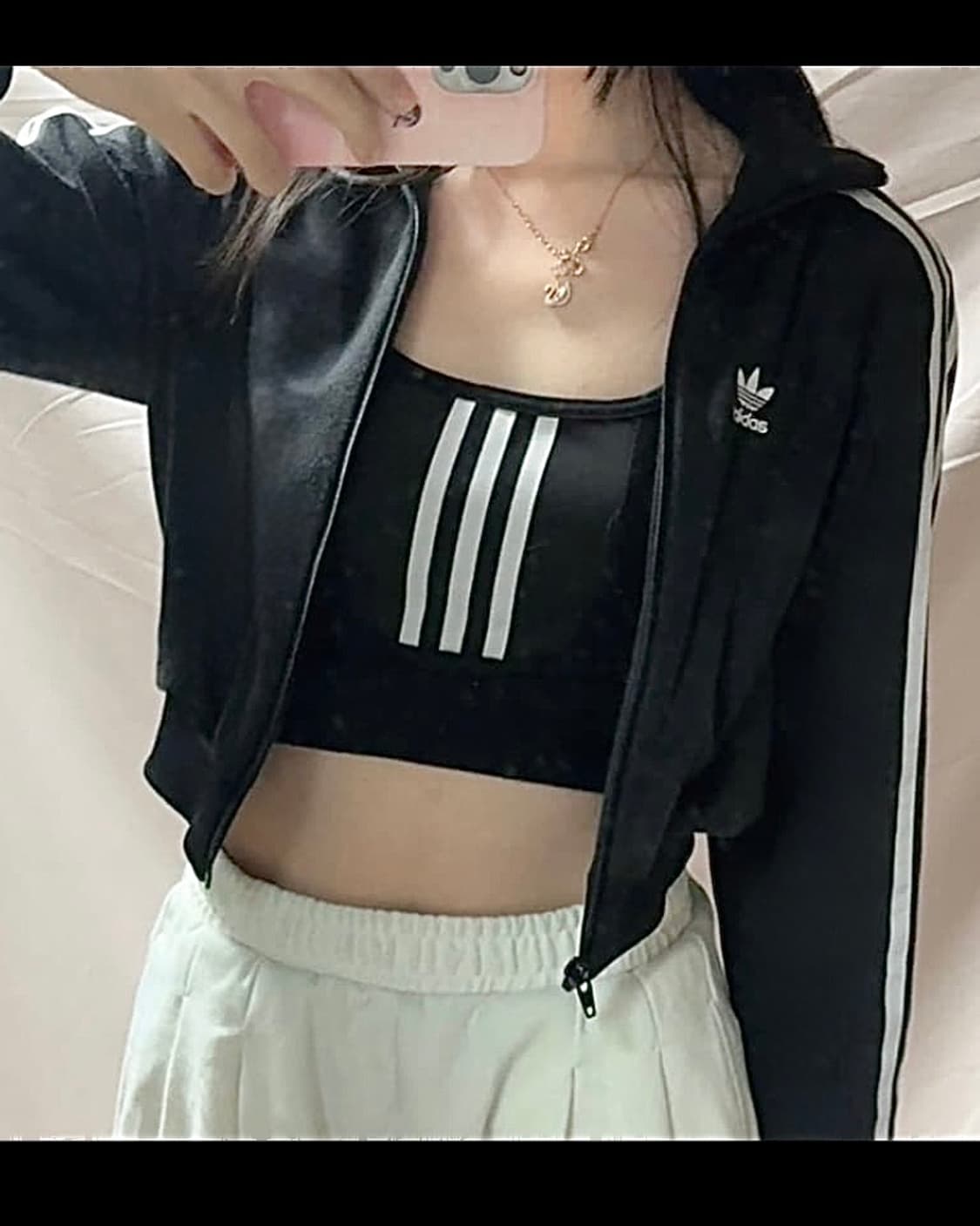 아디다스 삼선 브라탑 요가 헬스 런닝 기능성 트레이닝 xs 나시 슬리브 상품이미지2