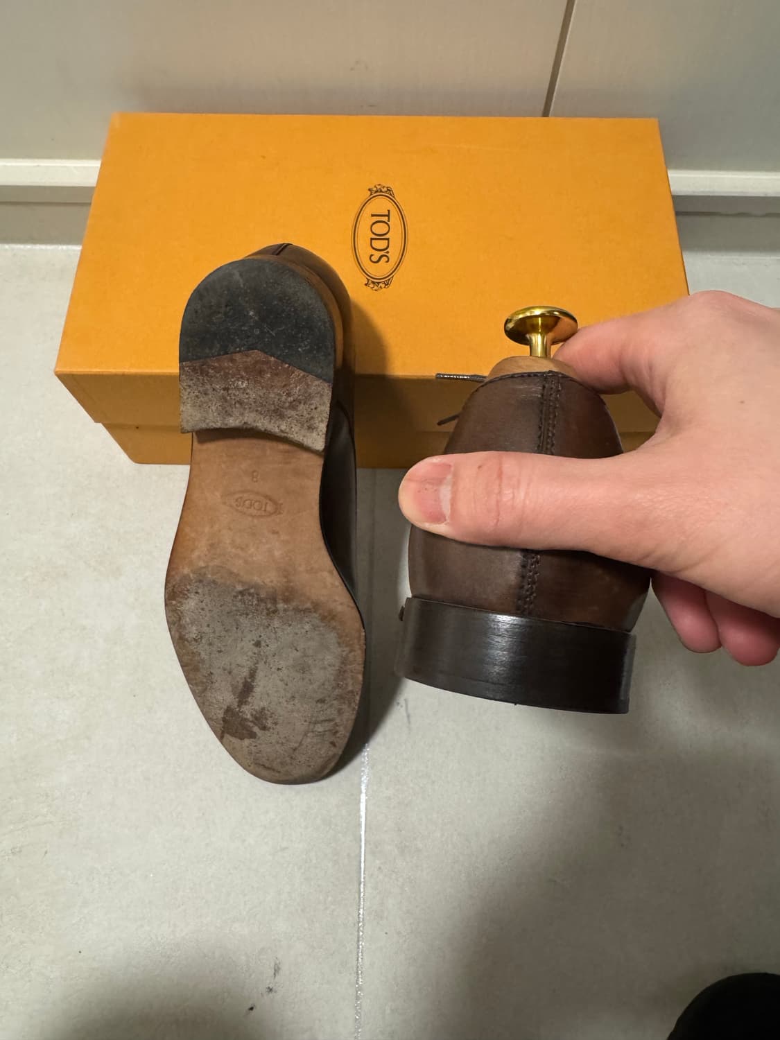 토즈 캡토 브라운 슈즈 UK8 판매합니다. 상품이미지5