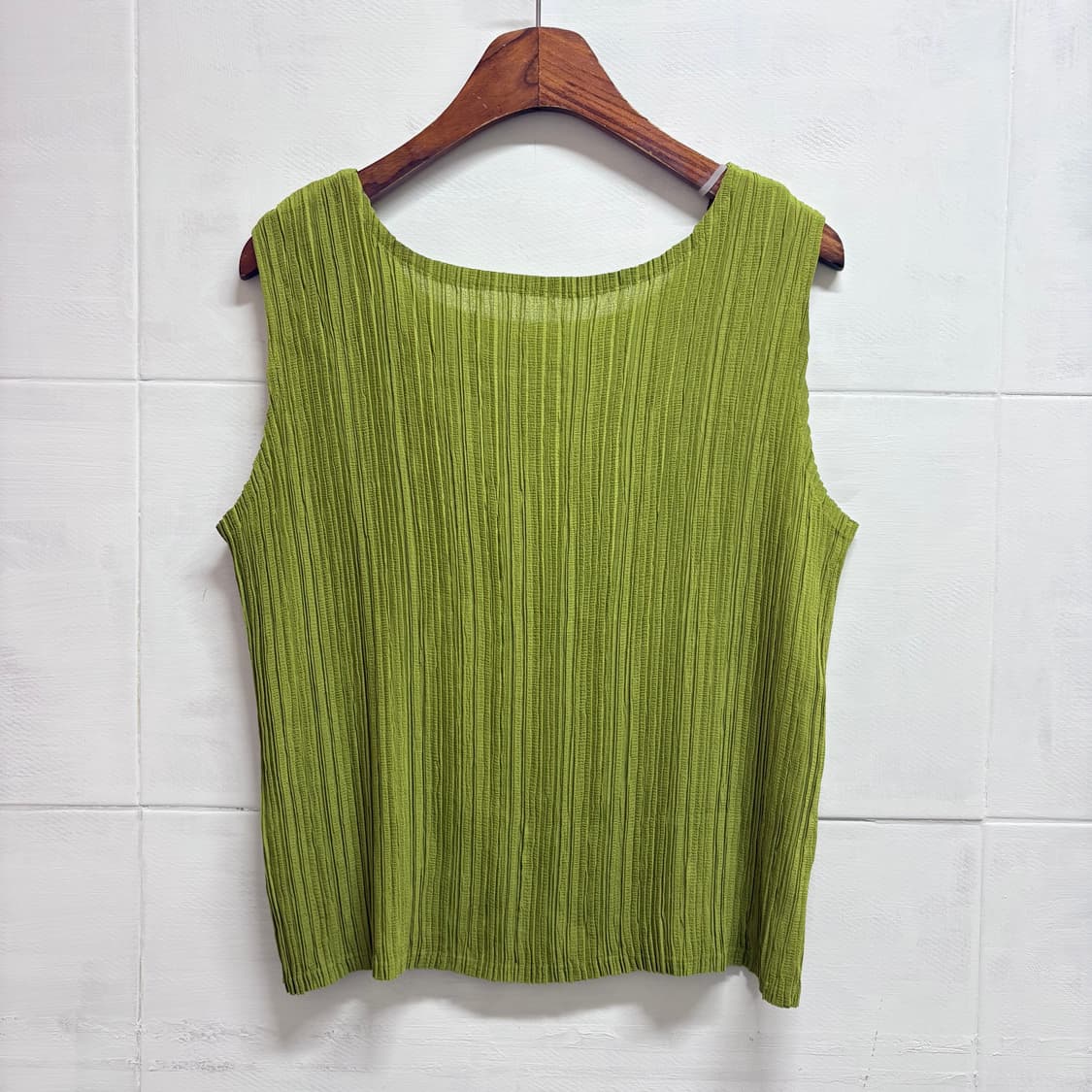 A.N.N. collection 올리브 플리츠 쭈글이 슬리브리스 JAPA 상품이미지3