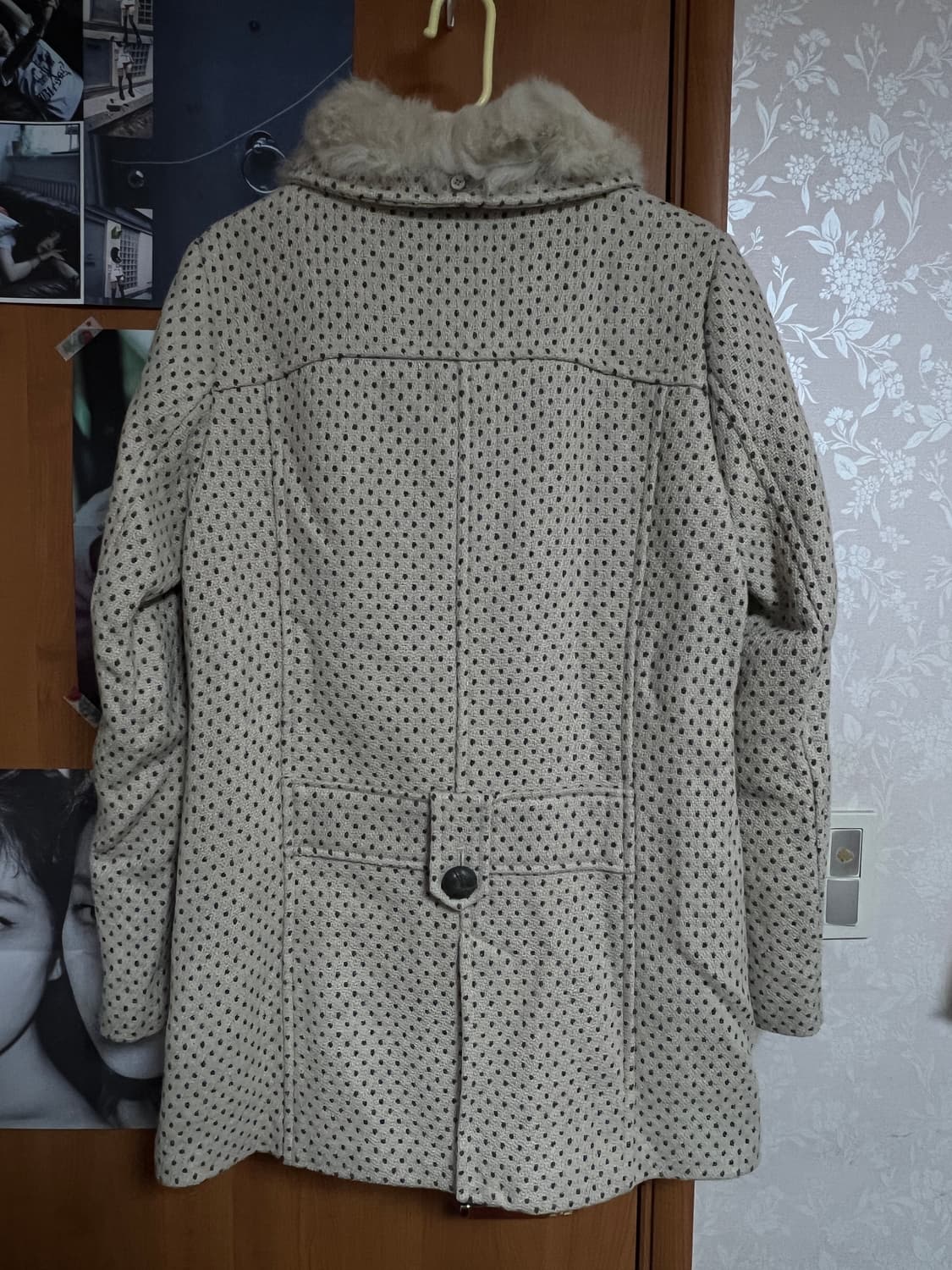 도트 퍼카라 울 코트 상품이미지2