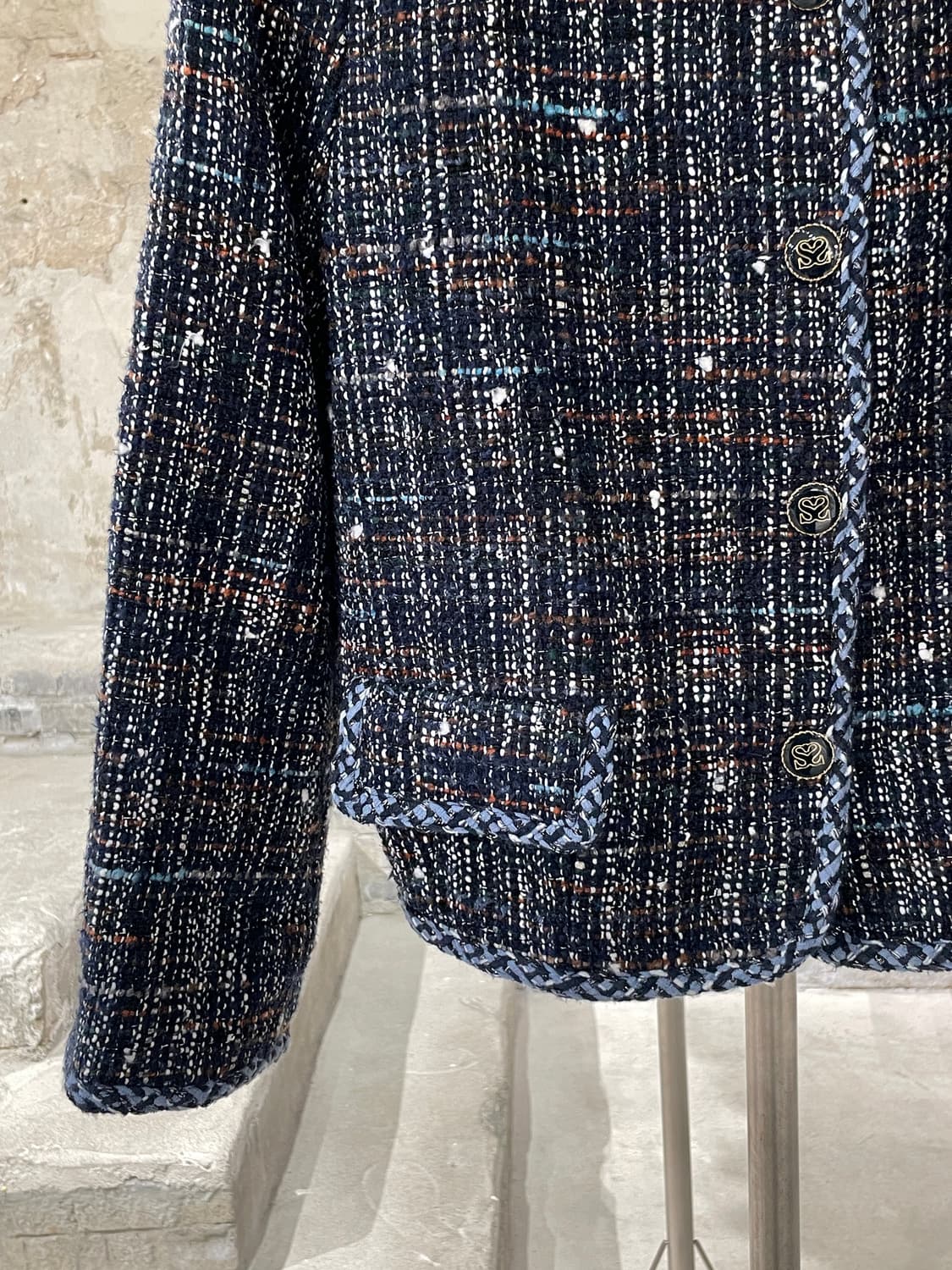 산드로 블루 아크릴 울 트위드 자켓 상품이미지4