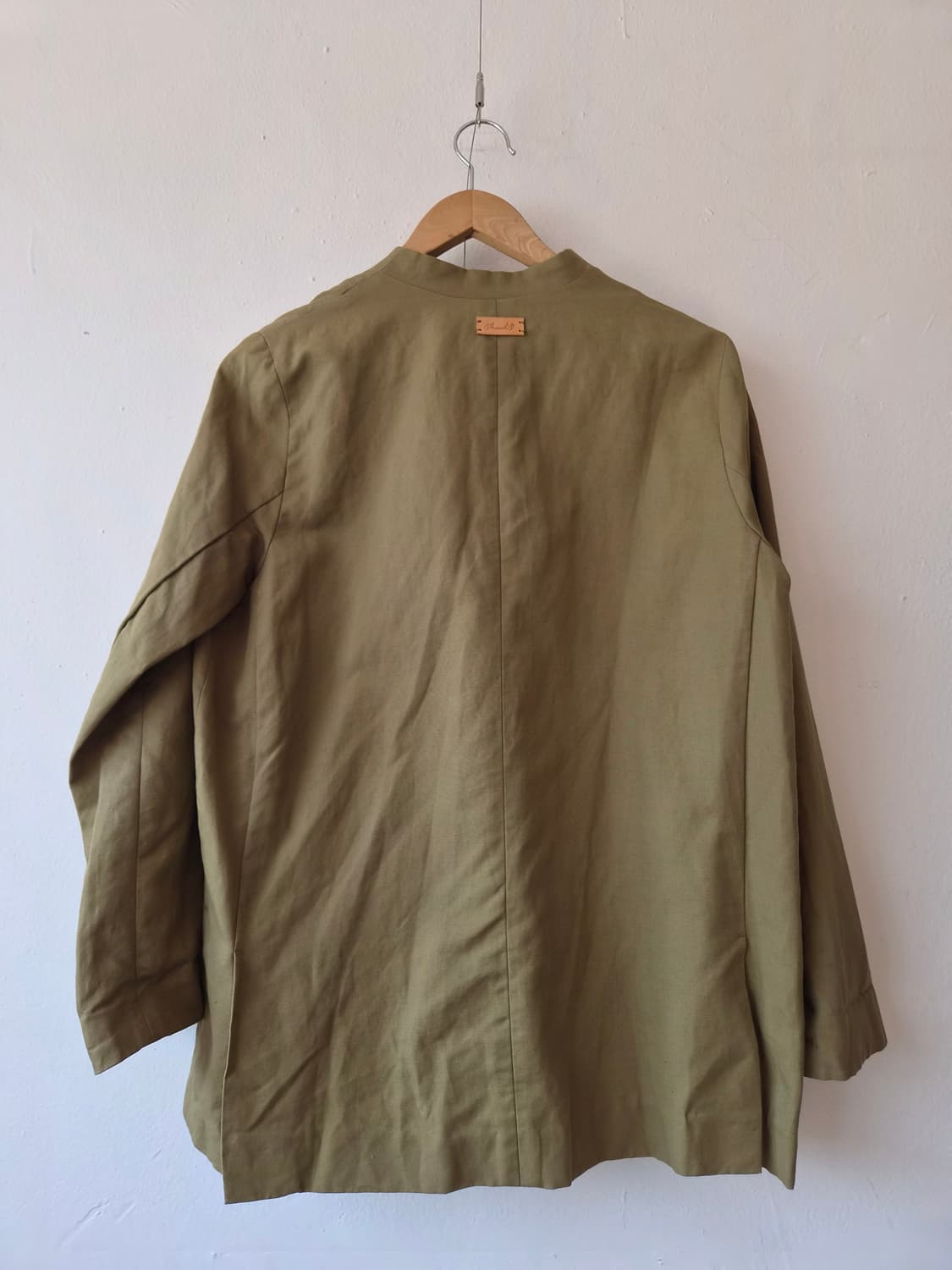 써스데이아일랜드 여성 노카라카키린넨 야상자켓 M사이즈 상품이미지3