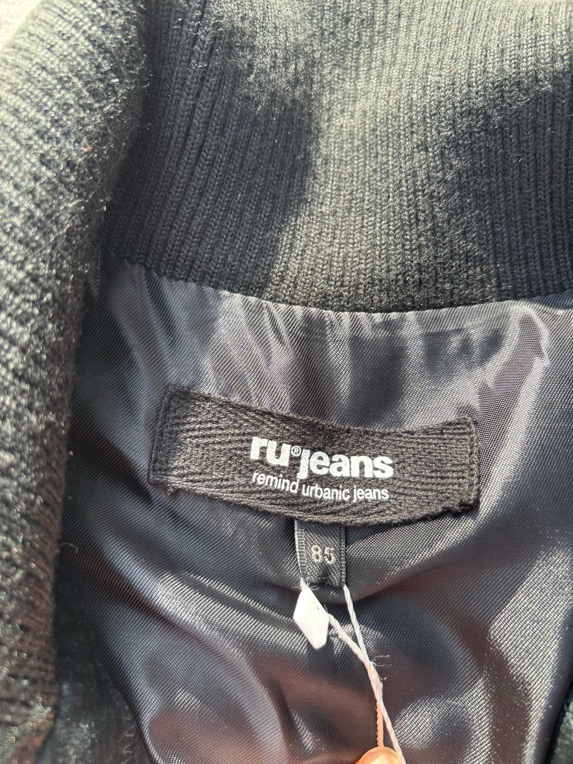 RU Jeans 패치워크 블랙 리얼레더 크롭 봄버자켓 상품이미지7