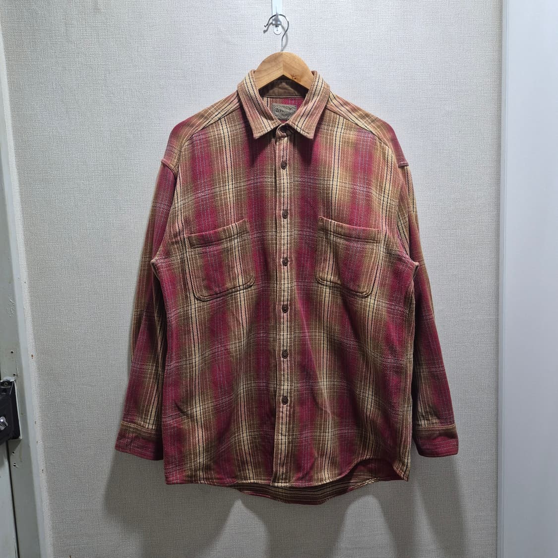 (L)90s st johns bay 체크 플란넬 셔츠 상품이미지1