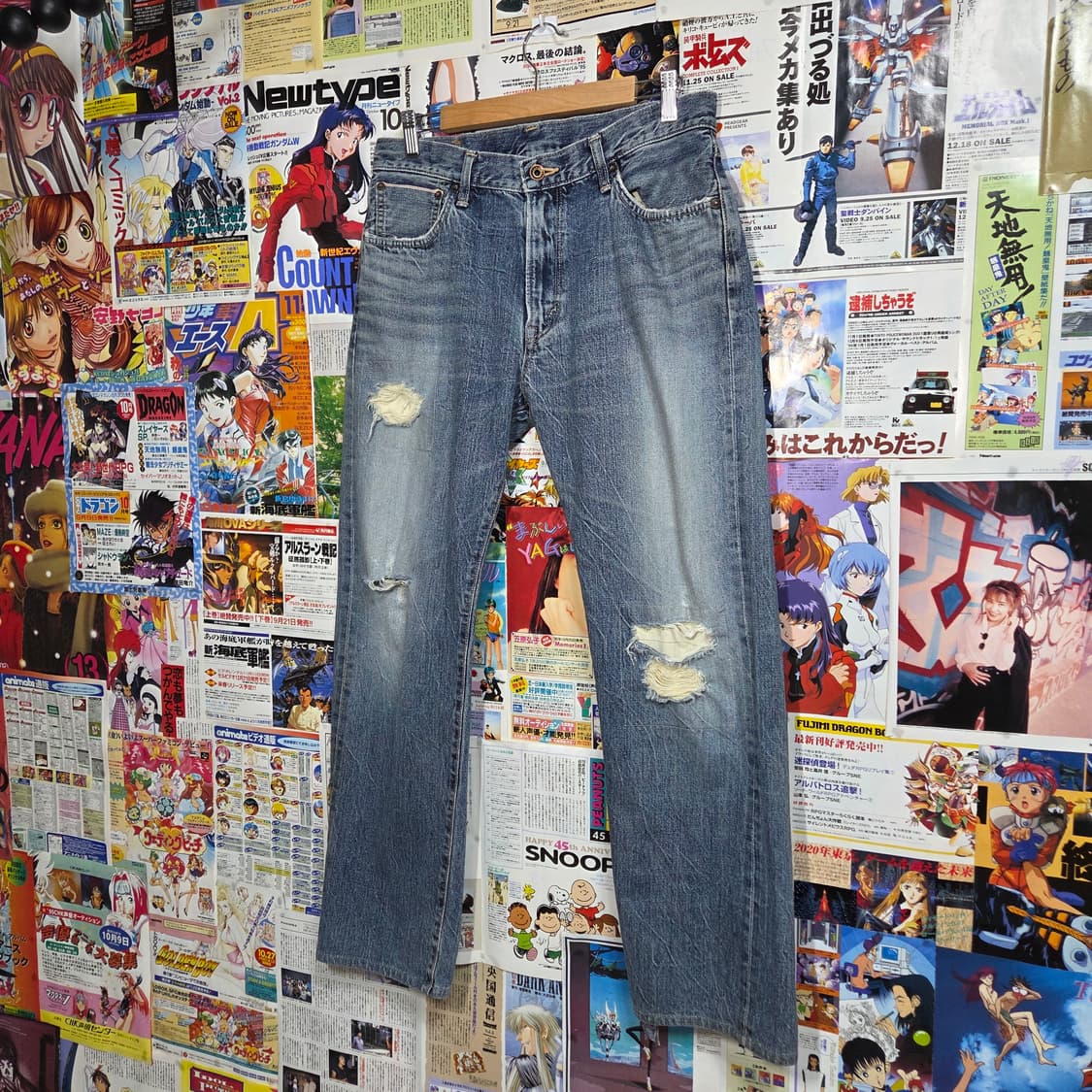 JPN 에드윈 505s 연청 데미지 데님 팬츠 상품이미지5