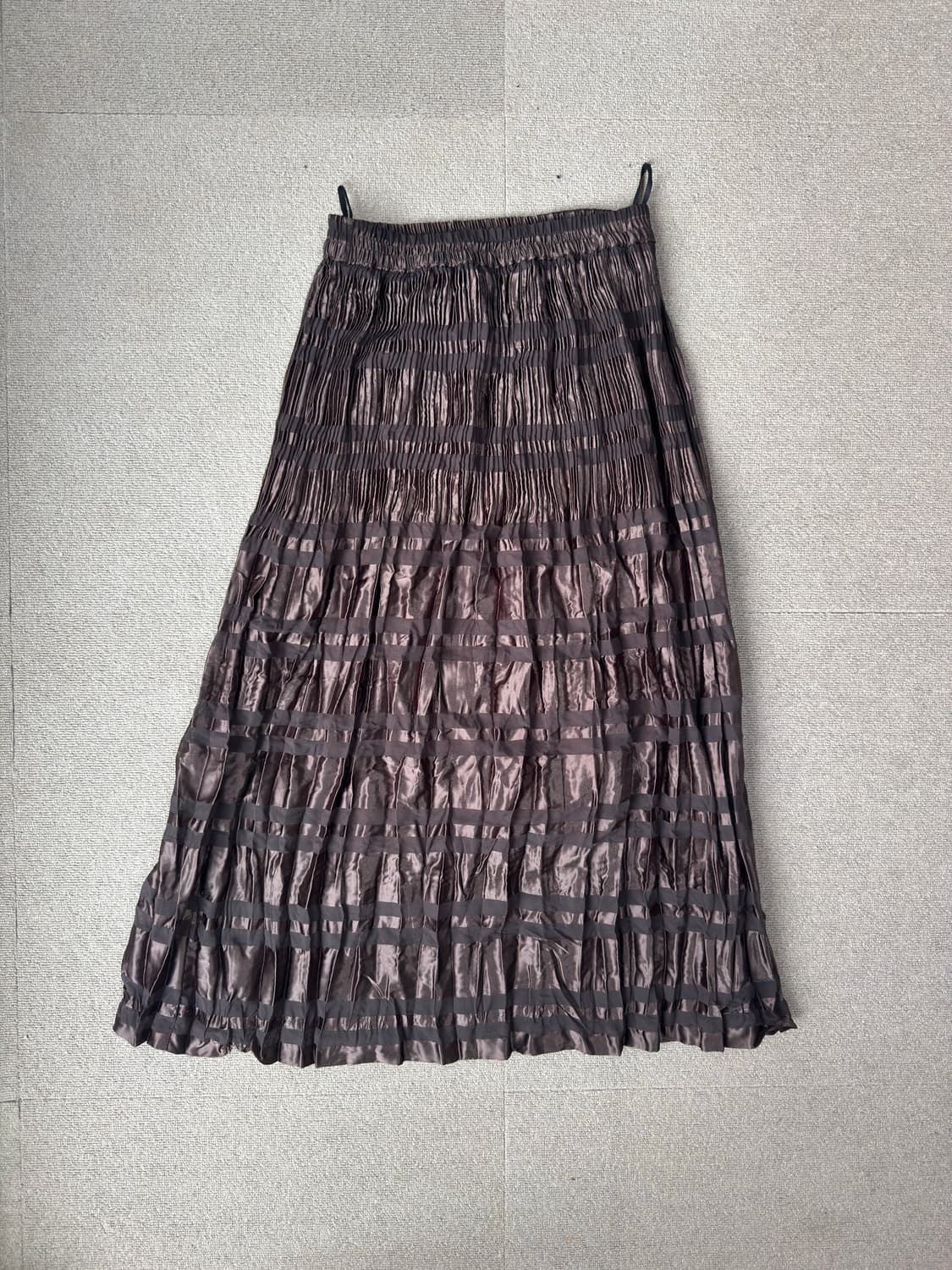 빈티지 브라운 체크 플리츠 스커트 상품이미지1