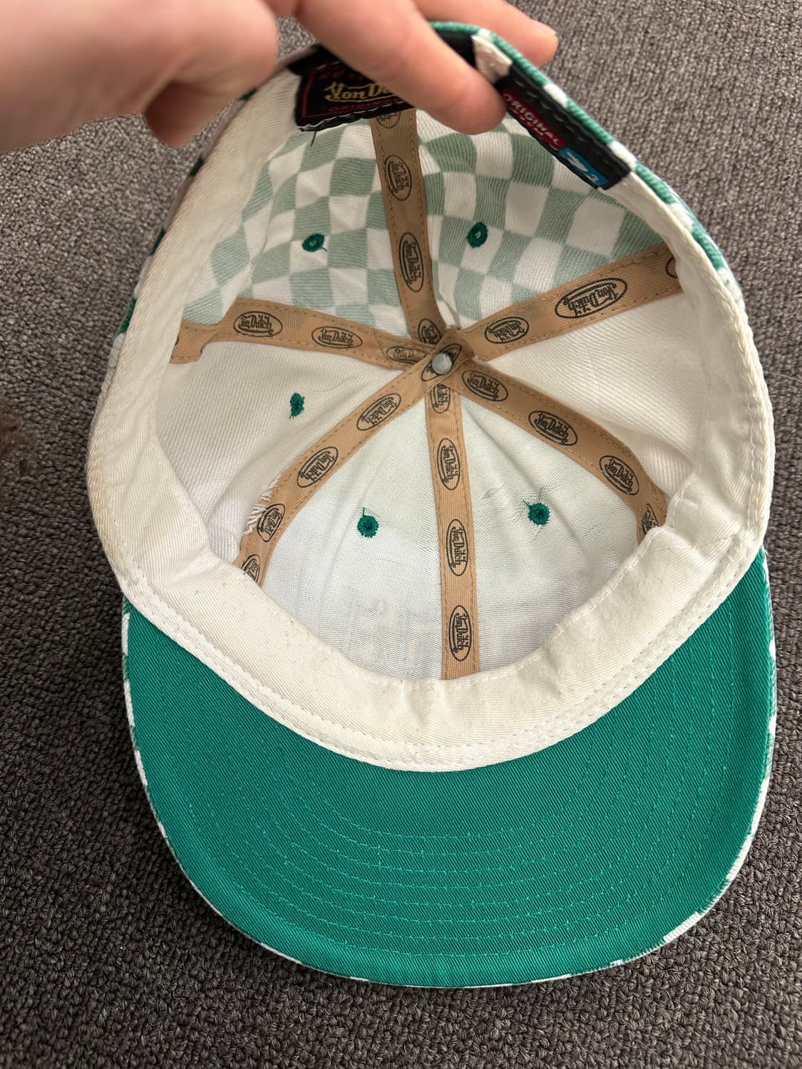 본더치 빈티지 그린 체커보드 스냅백 상품이미지6