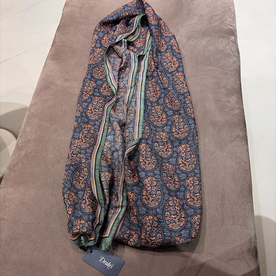 (정품/새상품) Drake's 드레익스 울 실크 페이즐리 스카프 상품이미지2