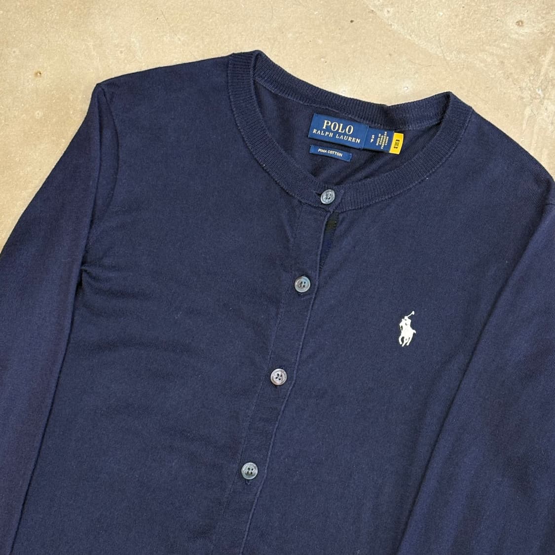 S 폴로랄프로렌 여성용 네이비 피마코튼 가디건 상품이미지1