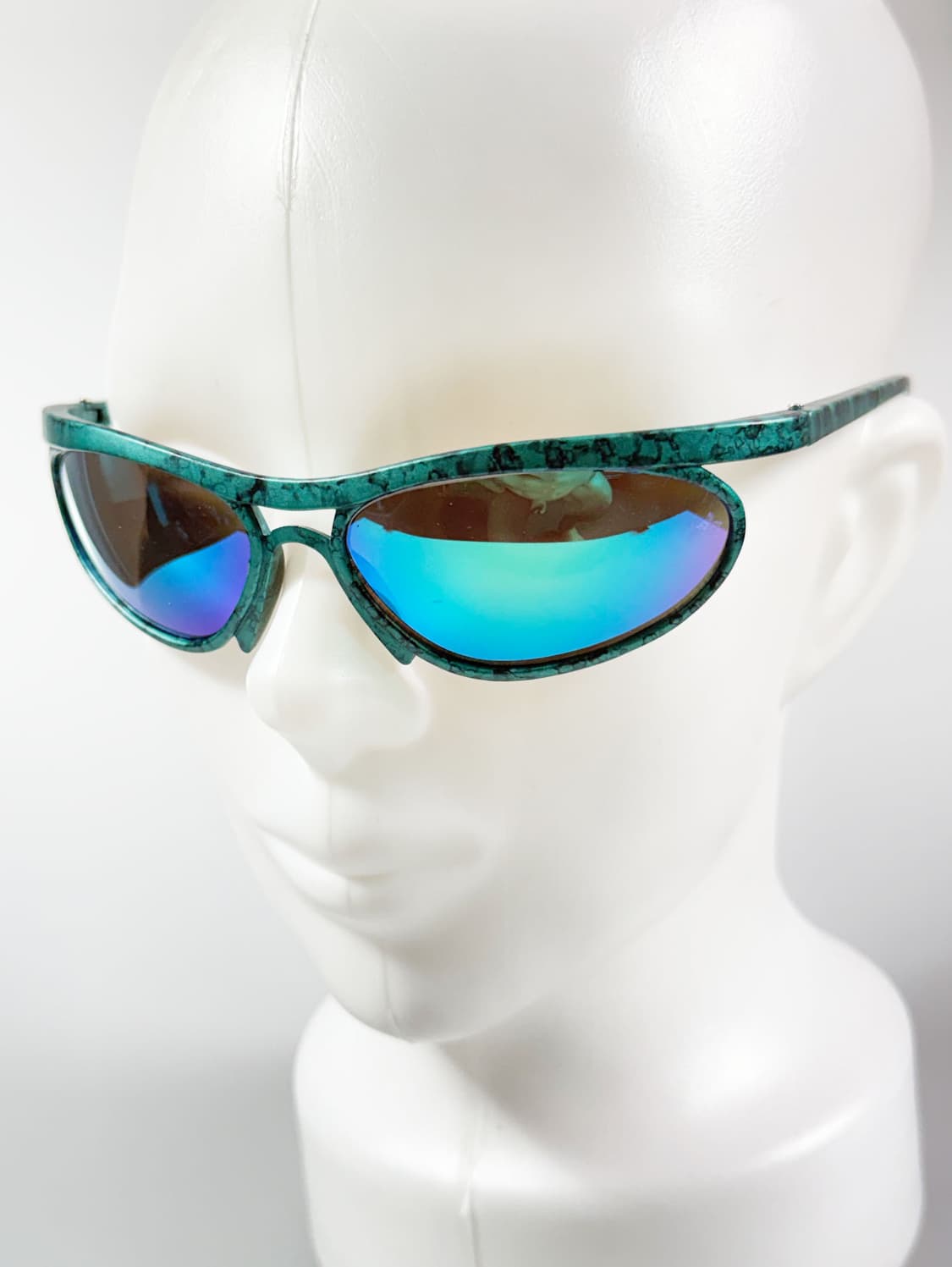 90s KANTLON 그린 마블 랩어라운드 빈티지 선글라스 상품이미지8