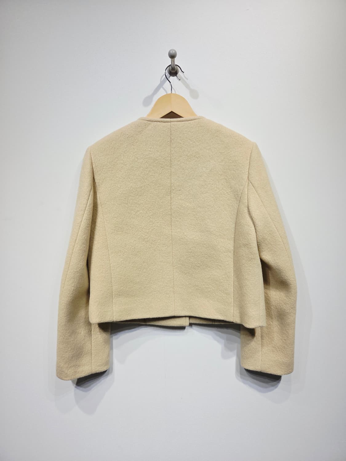 CC collect(씨씨콜렉트) 알파카 울 크롭 노카라 자켓 상품이미지5