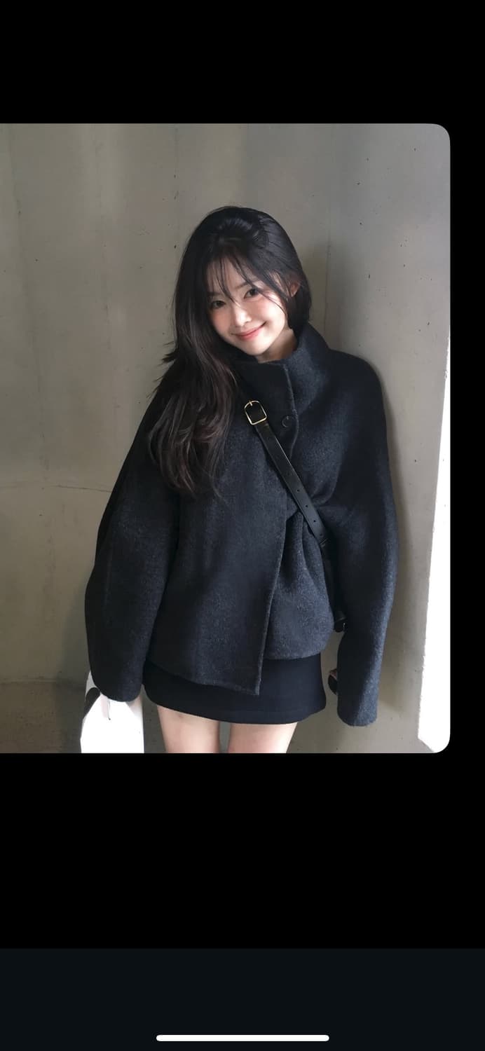 더라우스트 하이넥 울 숏코트 상품이미지1