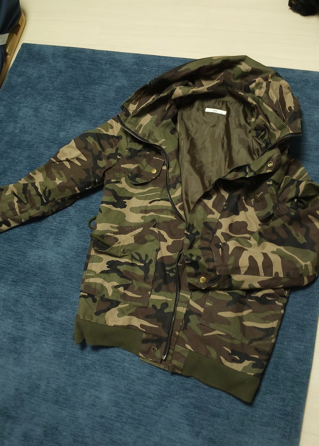 빈티지 밀리터리 카모 집업 L 상품이미지2