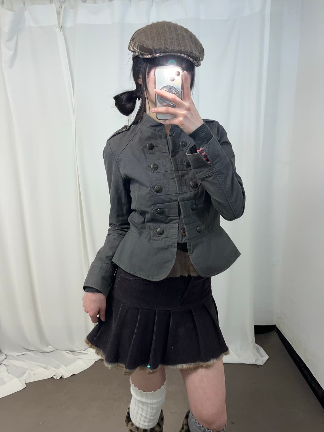 Betty boop 카키 그레이 나폴레옹 자켓 상품이미지1