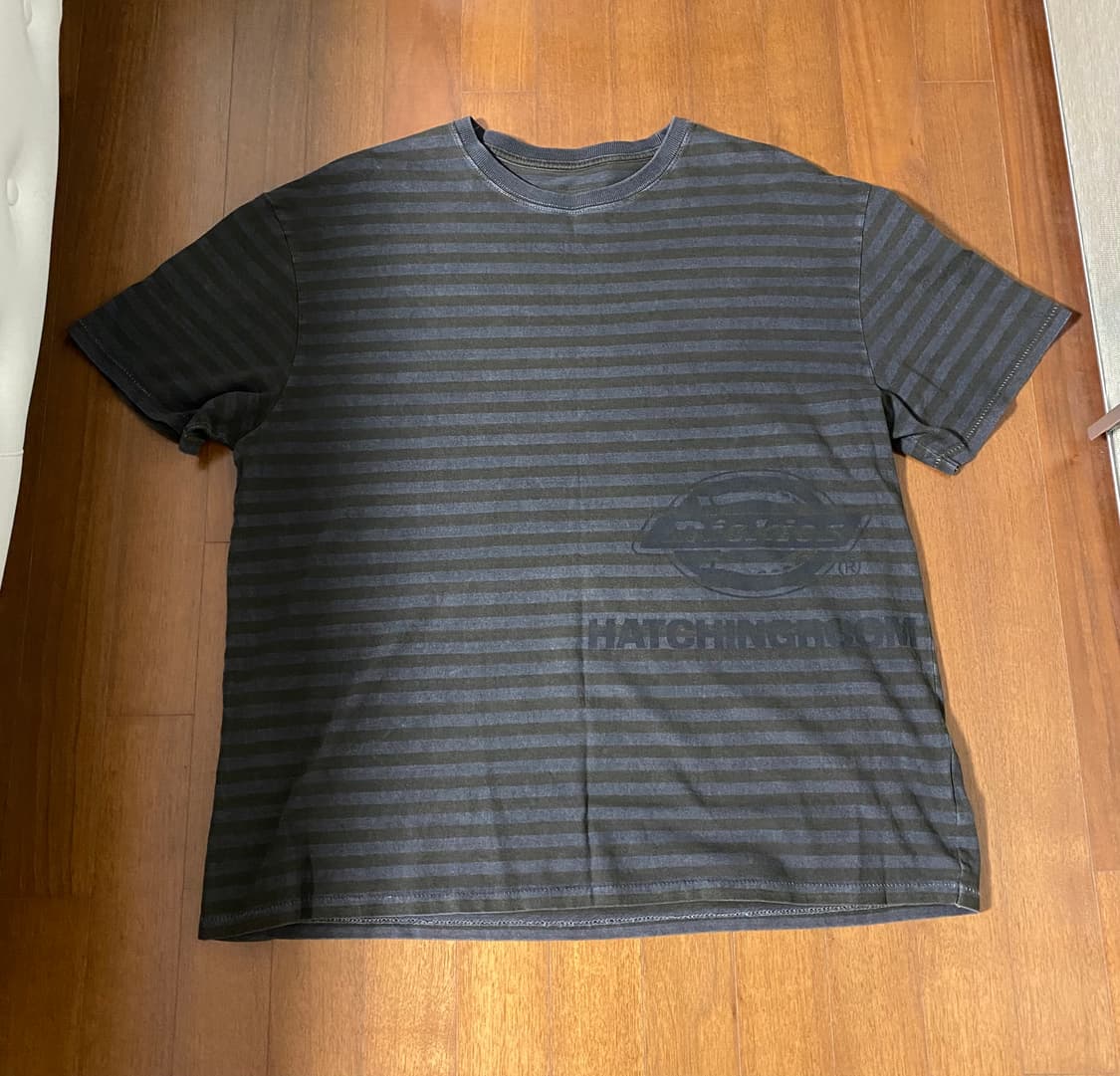 [4] 해칭룸x디키즈 스트라이프 티셔츠 다이드 옐로우 상품이미지1