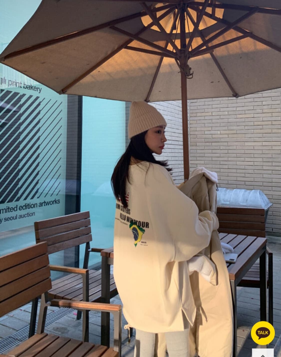 미헬 래터링 맨투맨 상품이미지1